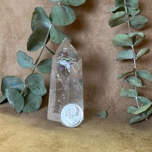Clear Quartz Tower with rainbows